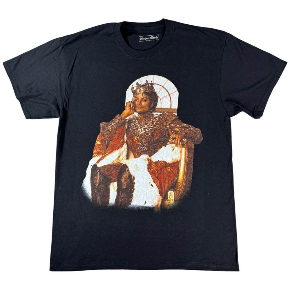 Headgear Classics Michael Jackson King of Pop Graphic T-Shirt Mens Large Black